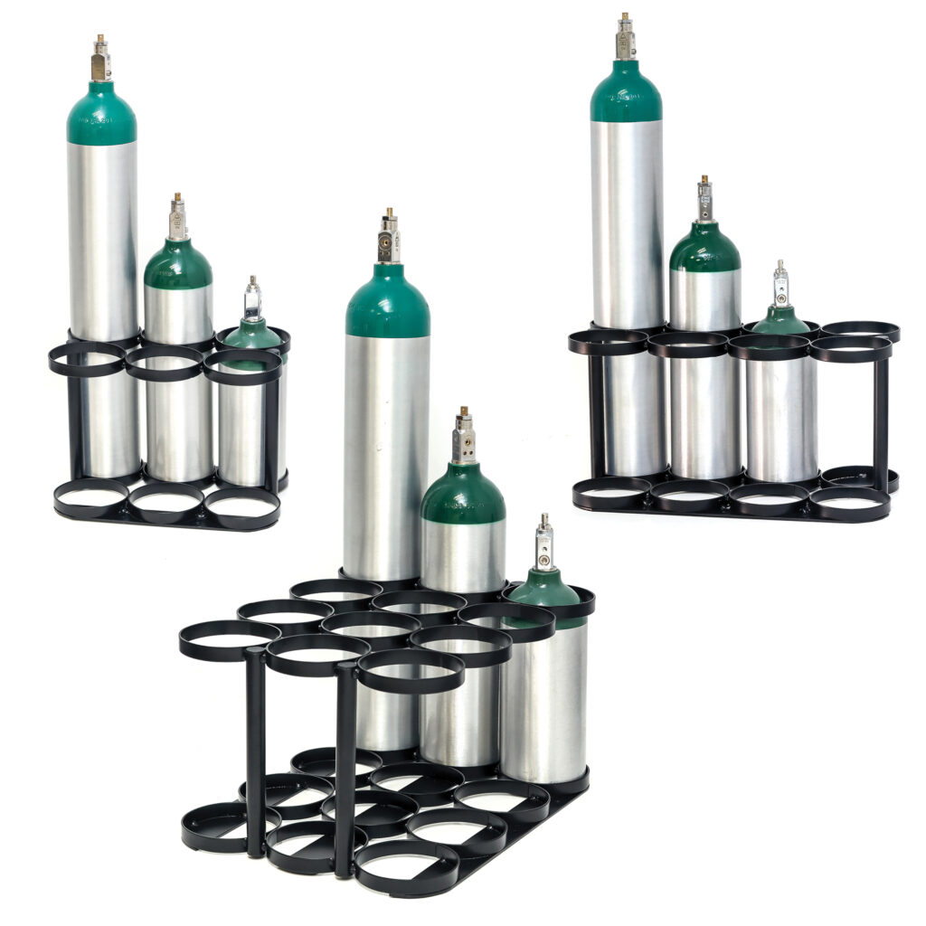 AireMed Oxygen Tank Cylinder Rack Holds 6 8 Or 12 E D C M9 Tanks