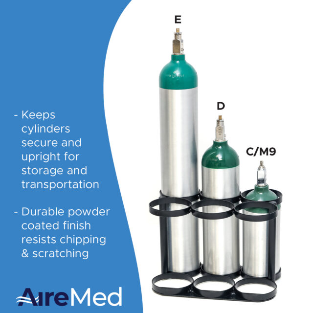 Horizontal Air Tank Rack AireMed Oxygen Tank Cylinder Rack – Holds 6, 8 or 12 (E,D,C/M9) Tanks ...