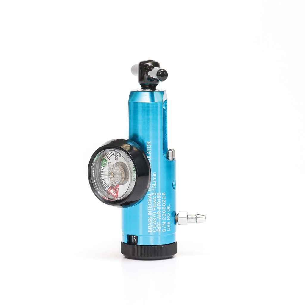 AireMed Oxygen Tank Regulator 0-15LPM, CGA-870 Gauge Flow Rate - AireMed