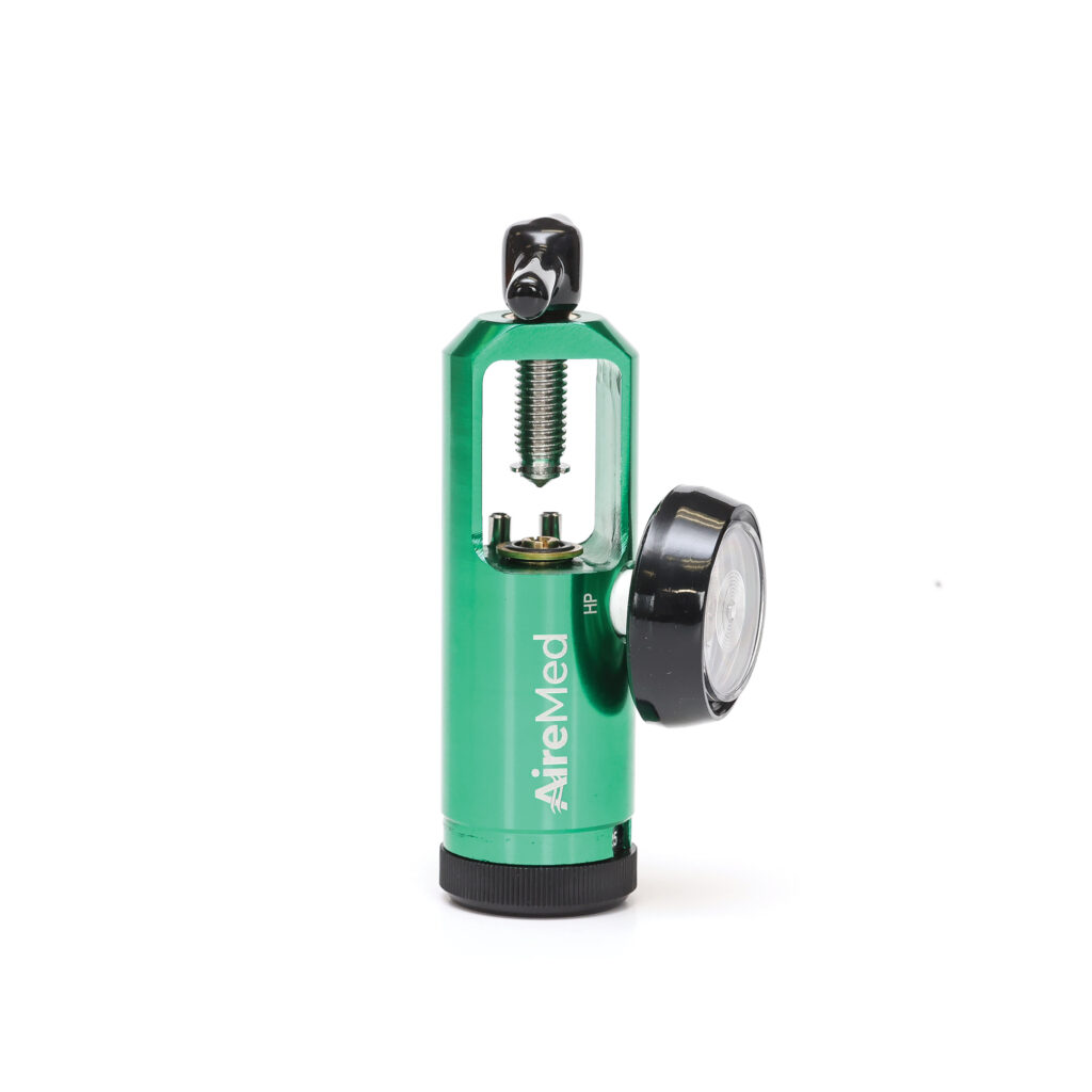 AireMed Oxygen Tank Regulator 0-25LPM, CGA-870 Gauge Flow Rate - AireMed