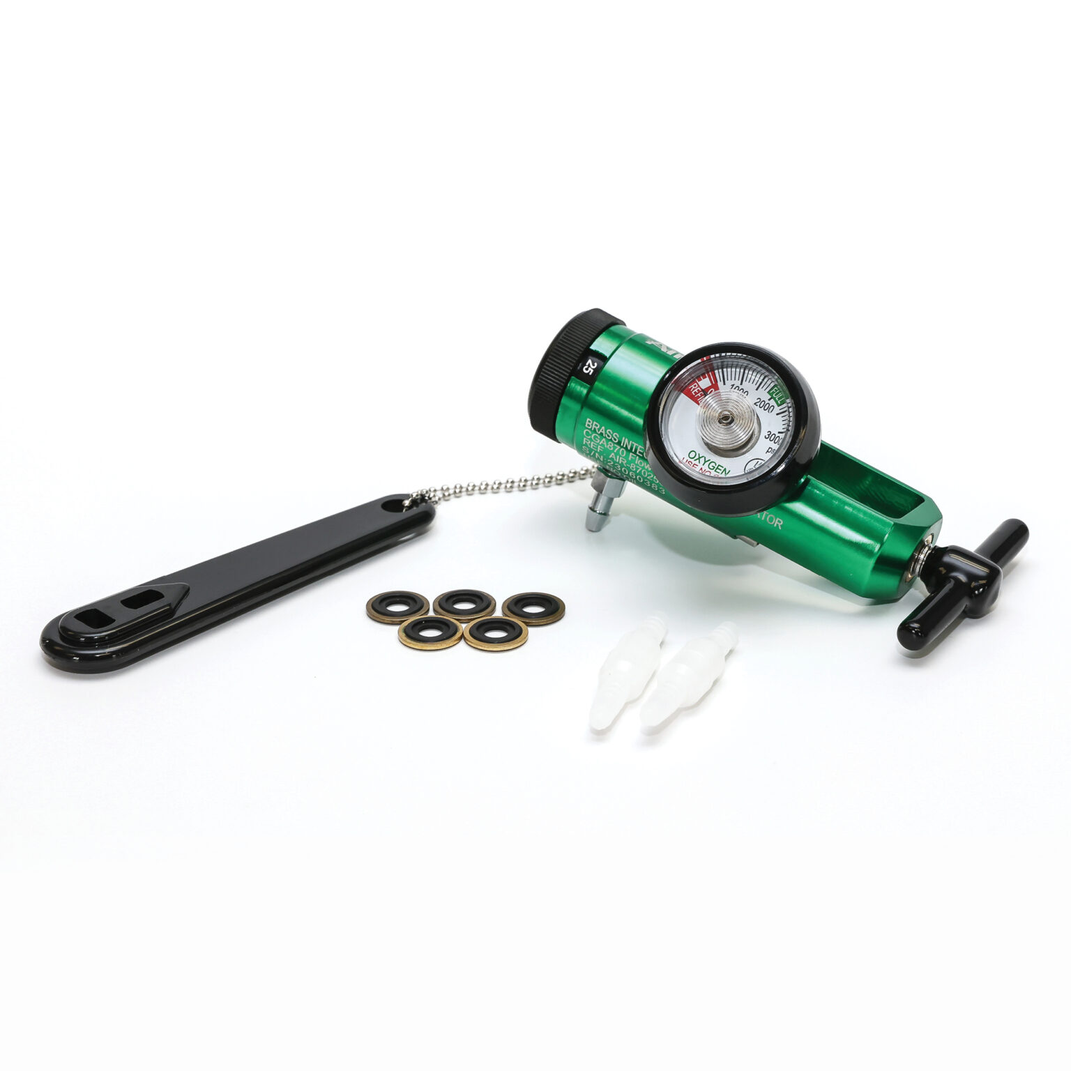 AireMed Oxygen Tank Regulator 0-25LPM, CGA-870 Gauge Flow Rate - AireMed